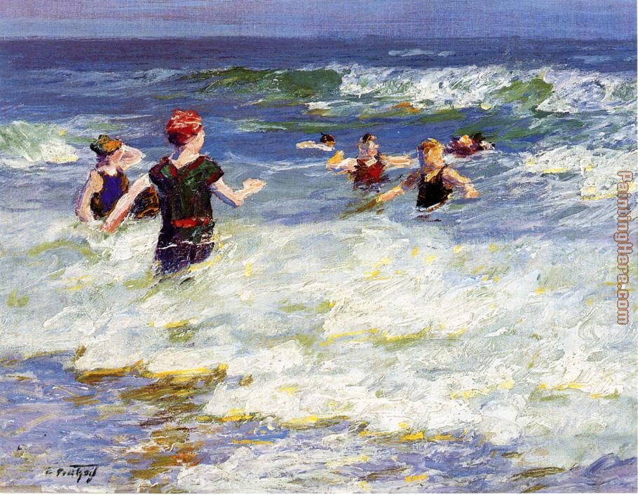 In the Surf 1 painting - Edward Henry Potthast In the Surf 1 art painting